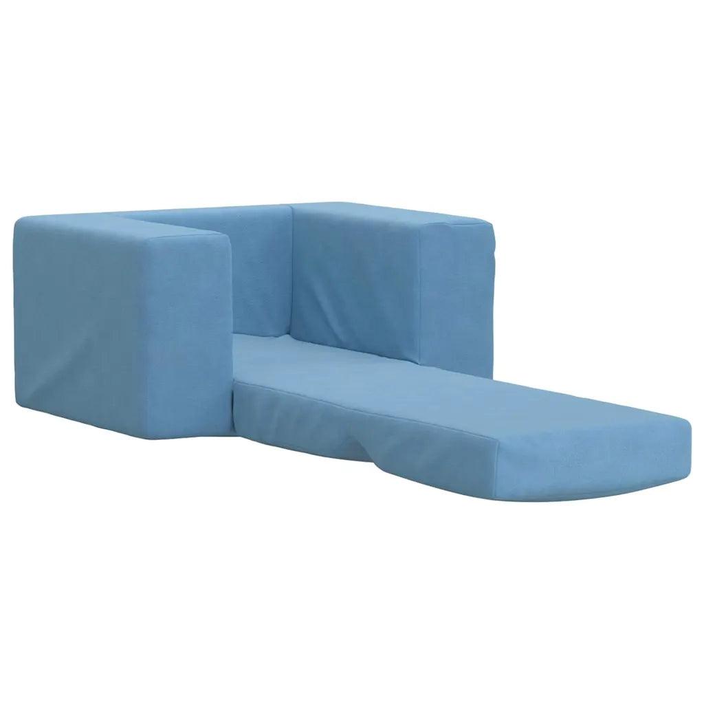 Divano per Bambini Blu in Morbido Peluche 4104788