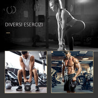 Kettlebell per Allenamento 12 Kg in PVC e Sabbia  Nero