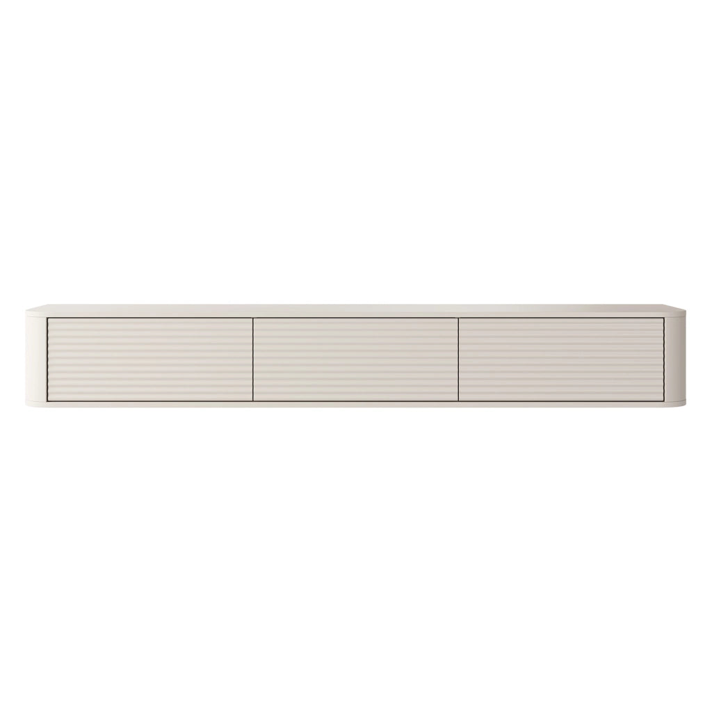 Kahate, Mobile Porta tv 3 Cassetti, 200x34x28h cm Beige Cashmere