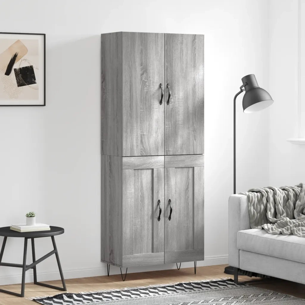 Credenza Grigio Sonoma 69,5x34x180 cm in Legno Multistrato 3198079