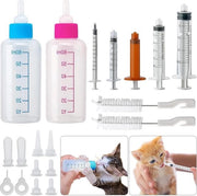 Kit di alimentazione per animali da compagnia - 2 pezzi 60ml - Kit di biberon per cuccioli - Siringa per gattini - Nipple di ricambio per gattini cuccioli conigli animali piccoli