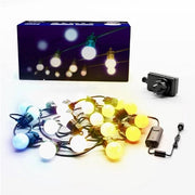 Sistema di Illuminazione a Led 20 LED - Da Bianco Caldo a Bianco Freddo - 10 Metri - Illuminazione Esterna Intelligente - Regolazione Remota via App - Compatibile con Alexa e Google Home - Cavo Nero - IP44 Resistente all'Acqua - Per Interno e Esterno