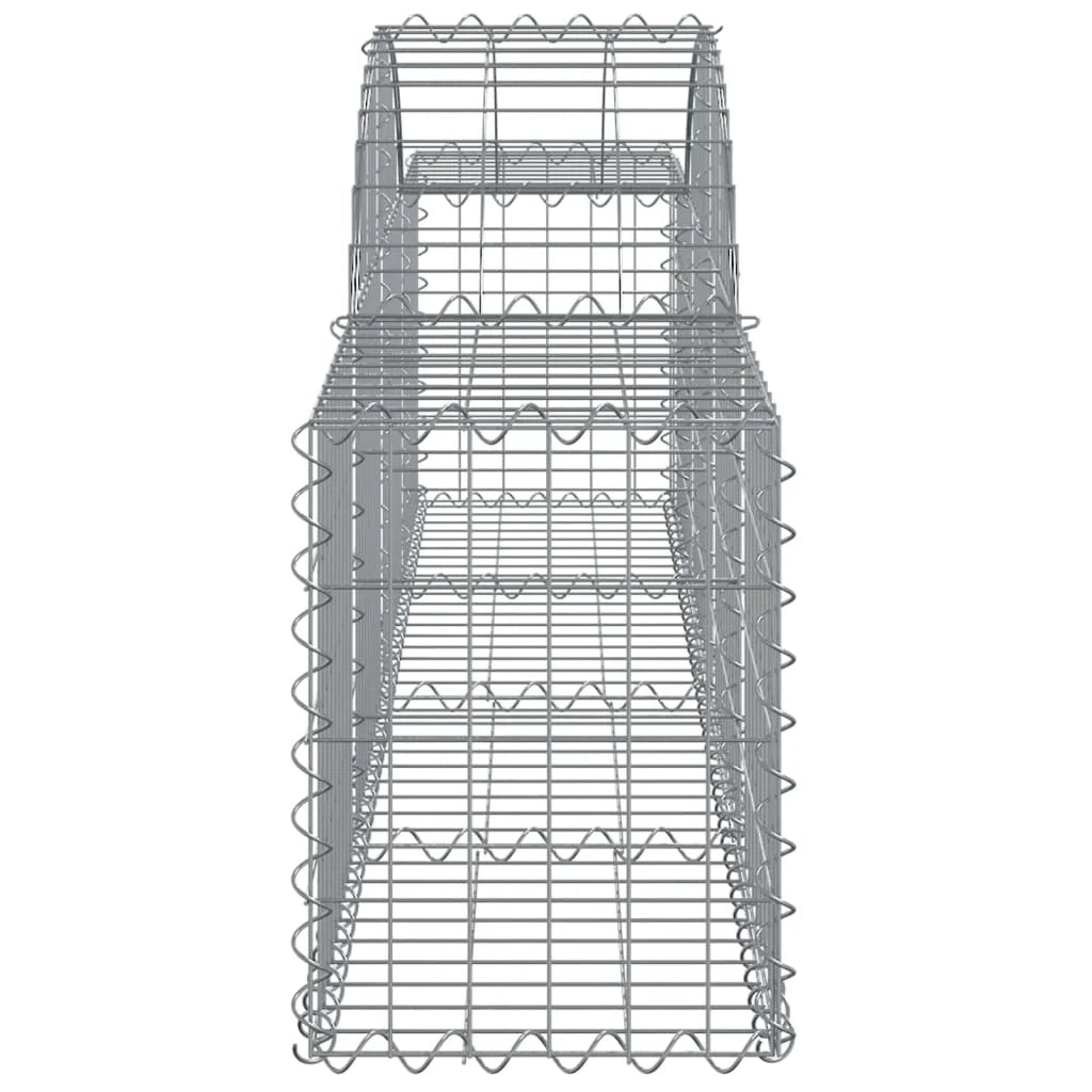 Set di 8 gabbioni ad arco per recinzione gabbia o muro di contenimento 200 x 30 x 40/60 cm ferro zincato argento 02_0041164