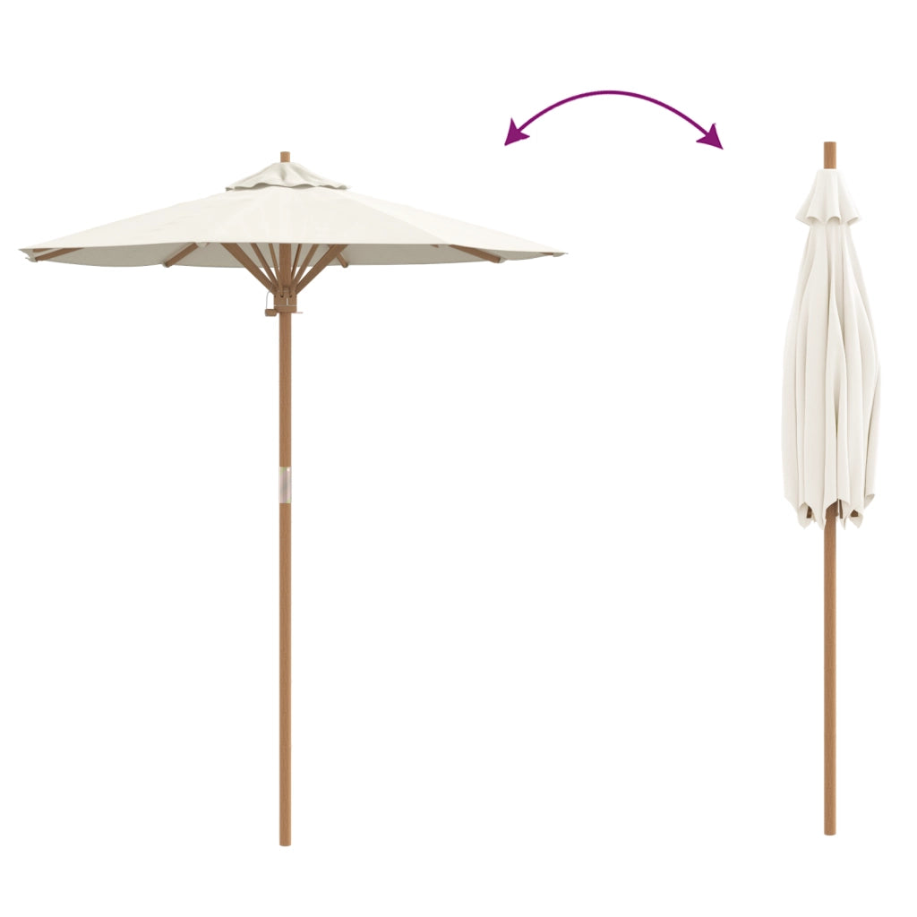 Ombrello da Giardino Bianco Panna 180x230 cm BambÃ¹