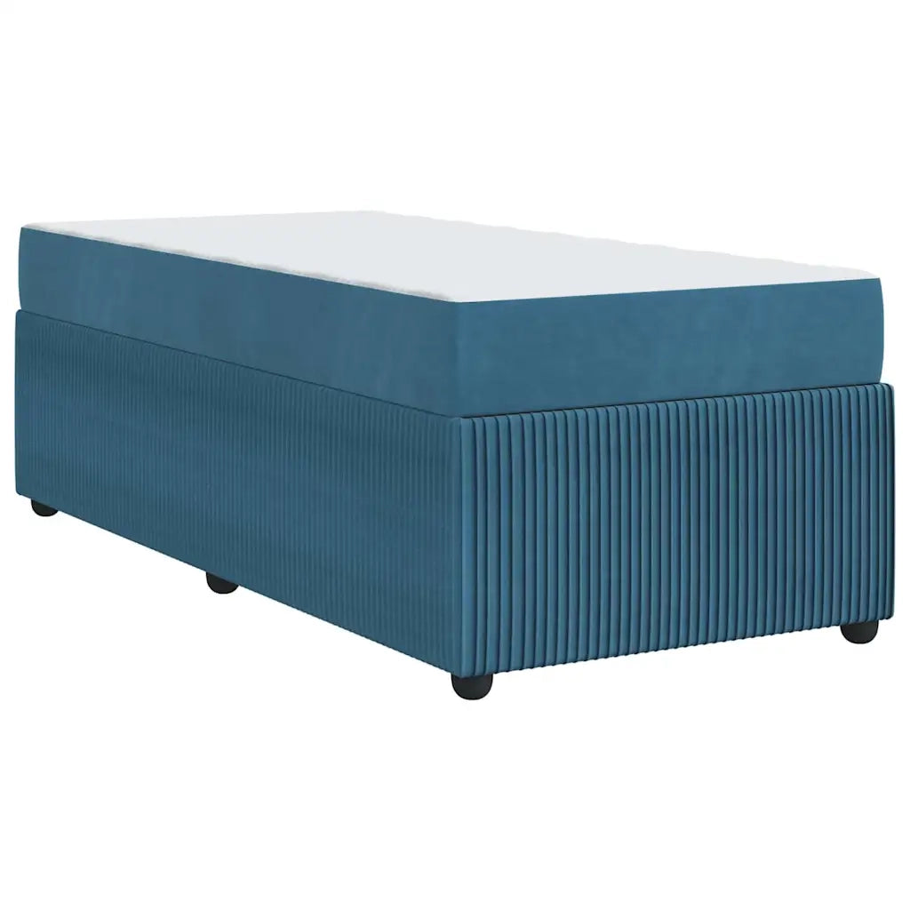 Struttura del letto con materasso Blu 90 x 200 cm Tessuto