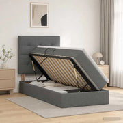 Letto con contenitore e materasso Grigio Scuro 90 x 200 cm 3459478