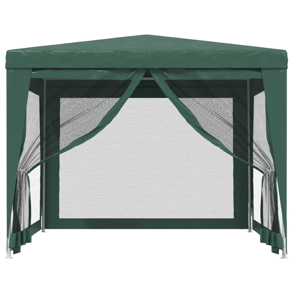Tenda per Feste con 4 Pareti Laterali in Rete-Tenda Gazebo Verde 3x3 m HDPE
