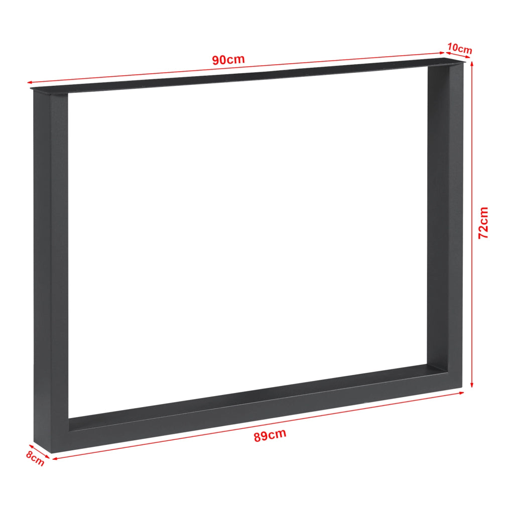 Set di 2 Gambe Rettangolari Makers per Mobili Fai da Te 72 x 90 cm Acciaio Nero [en.casa]