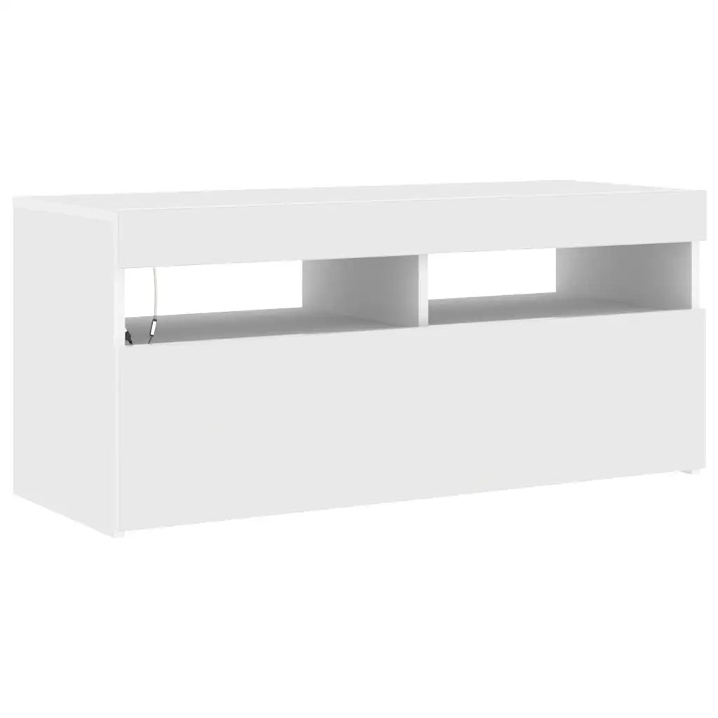 Mobile TV | Armadietto TV | Mobile Porta TV con Luci LED Bianco 90x35x40 cm