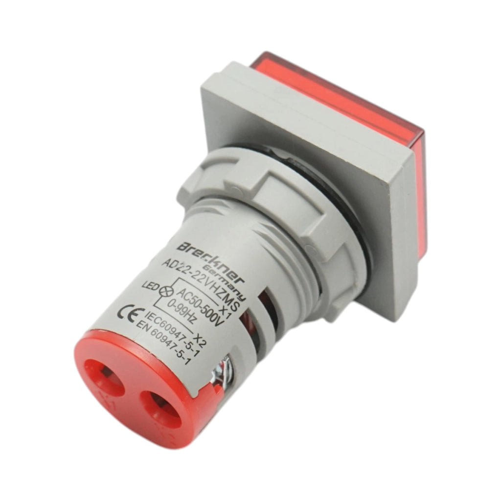 Voltmetro digitale e indicatore di frequenza LED rosso 0-99Hz/50-500V AC Ø 22mm Breckner Germany