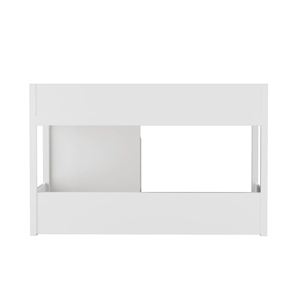 LETTO a castello con scala contenitore 90x200 cm Legno massello Bianco