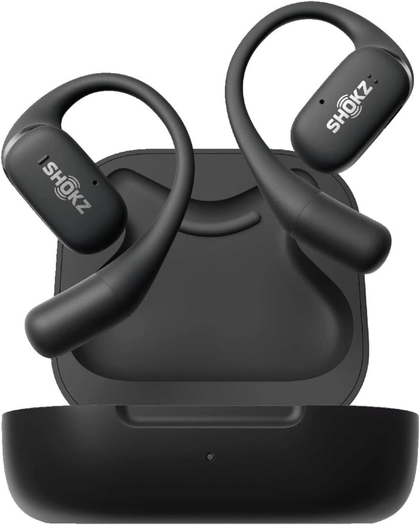 OpenFit True Wireless Open Ear Cuffie Bluetooth con microfono, impermeabili, ricarica rapida, 28 ore di riproduzione, compatibili con iPhone e Android, nero