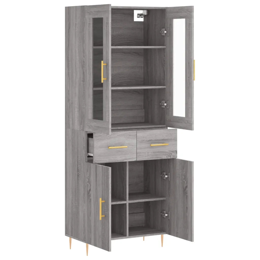 Credenza Grigio Sonoma 69,5x34x180 cm in Legno Multistrato 3198527