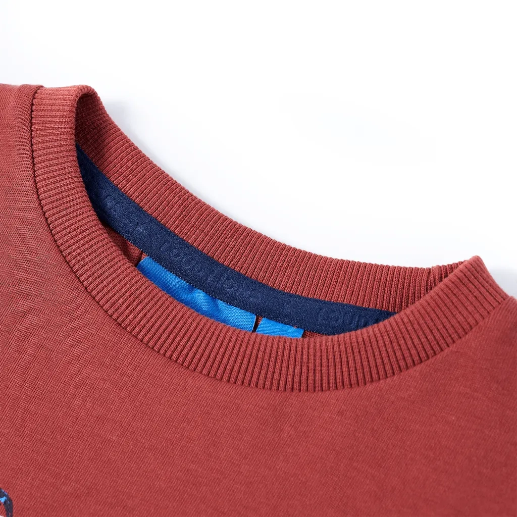 Maglietta Bambino Maniche Lunghe Rosso Bruciato 128cod mxl 132478