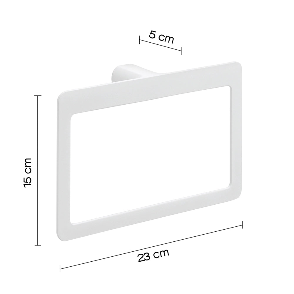 Portasalviette ad anello a muro Gedy in ottone bianco | Pirenei