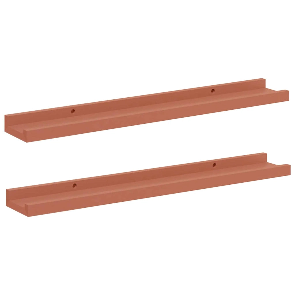 2 pz Scaffale da parete | Ripiano a parete | Mensola a parete Rosso 60 x 9 x 3 cm Legno multistrato