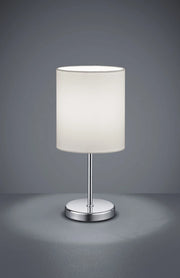 JERRY LAMPADA DA TAVOLO METALLO CROMATO E PARALUME BIANCO H. 28,5CM 1 LUCE ATTACCO E14