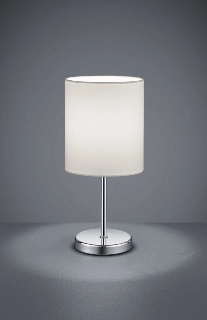JERRY LAMPADA DA TAVOLO METALLO CROMATO E PARALUME BIANCO H. 28,5CM 1 LUCE ATTACCO E14