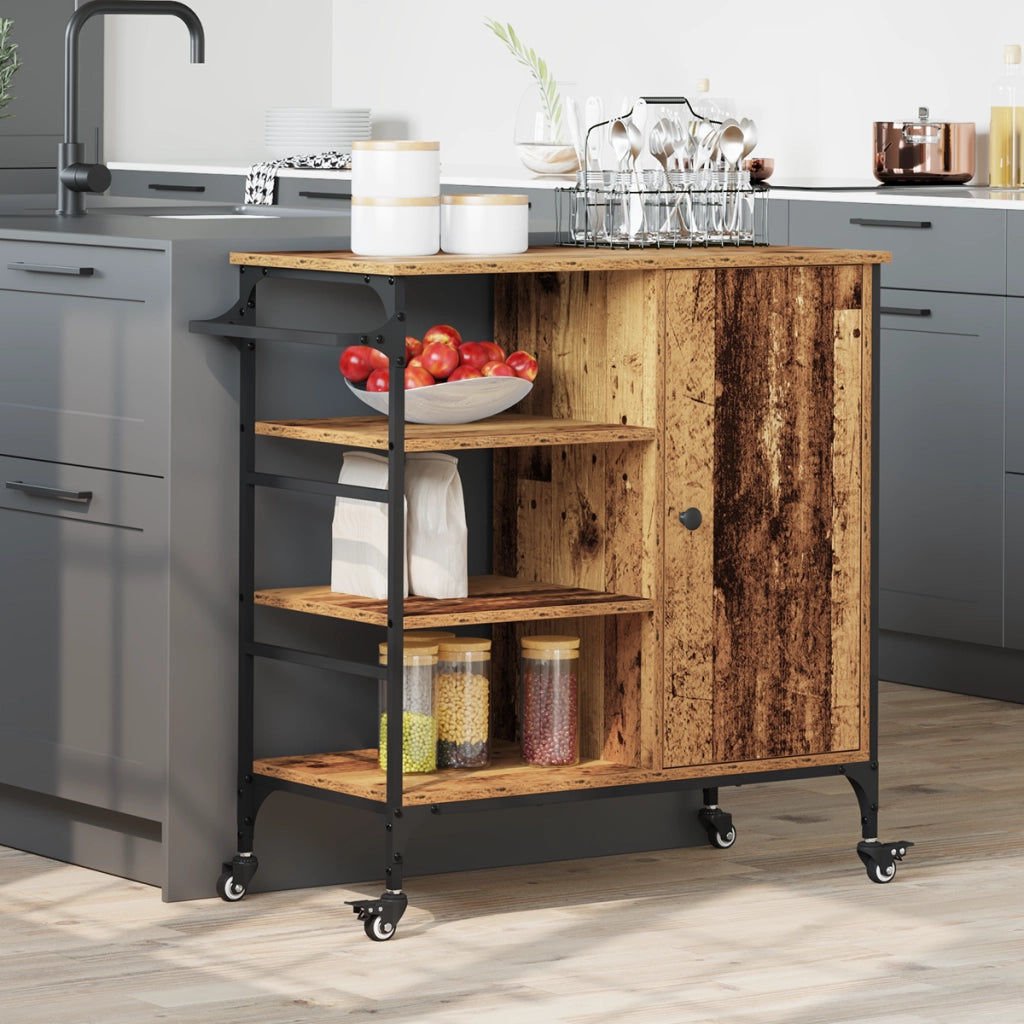 Carrello da cucina Legno Vecchio 87,5x38,5x84,5 cm Legno ingegnerizzato