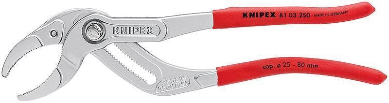 Knipex 81 03 250 Pinza per Sifone e Raccordi 250 mm 25 posizioni regolazione 25-80 mm acciaio cromo vanadio colore Rosso