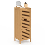 IDMarket - Mobile bagno BEA a 3 ante in bambù 30 x 30 x 80 cm