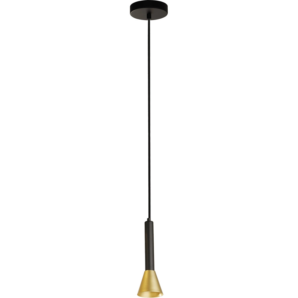 Sospensione Moderna Signal Acciaio Nero Oro 1 Luce Gu10