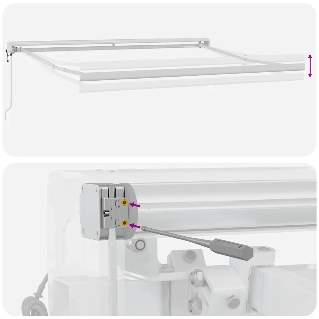 Tenda da Sole Antracite e Bianca 3x2,5 m Tessuto e Alluminio 3216133