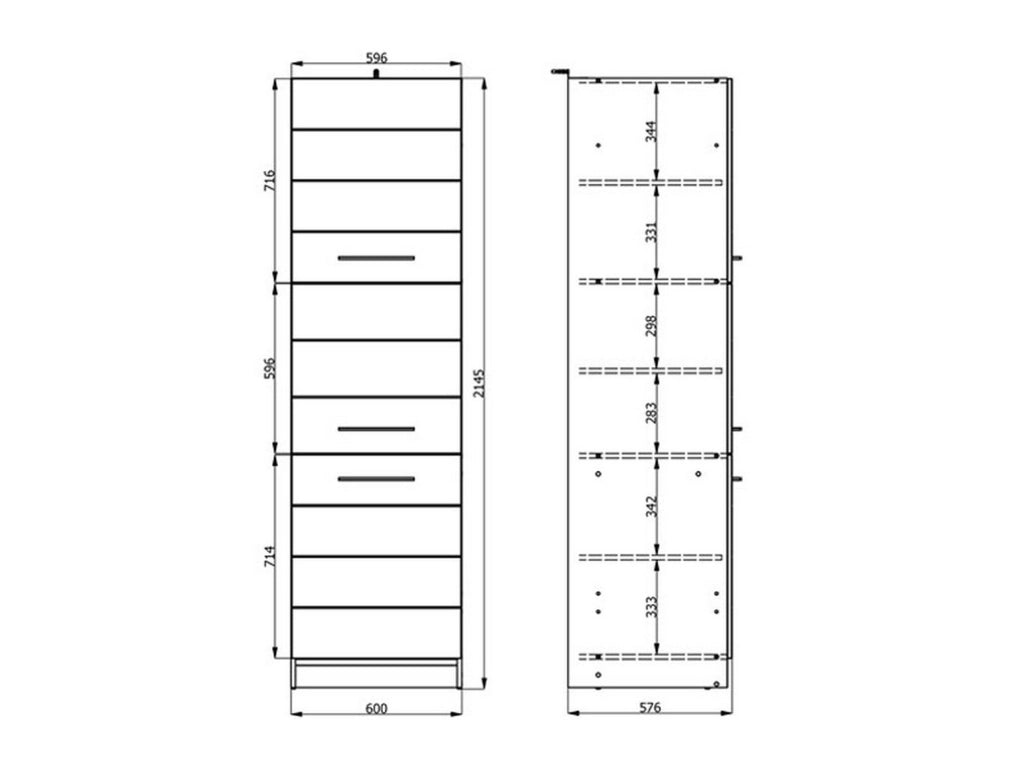 Mobile da Cucina Falmentaa, Dispensa da Cucina 5 Ripiani, 60x58x215h cm Bianco