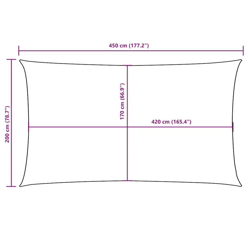 Parasole a Vela Oxford Rettangolare 2x4,5 m Gialla 135588