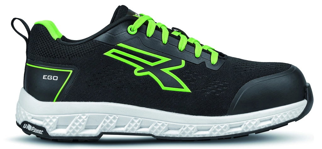 U-Power SCARPE ANTINFORTUNISTICA BASSE S1PS HI HRO FO SR RED EGO ATON ESD Col. Nero/Verde Mis. 42