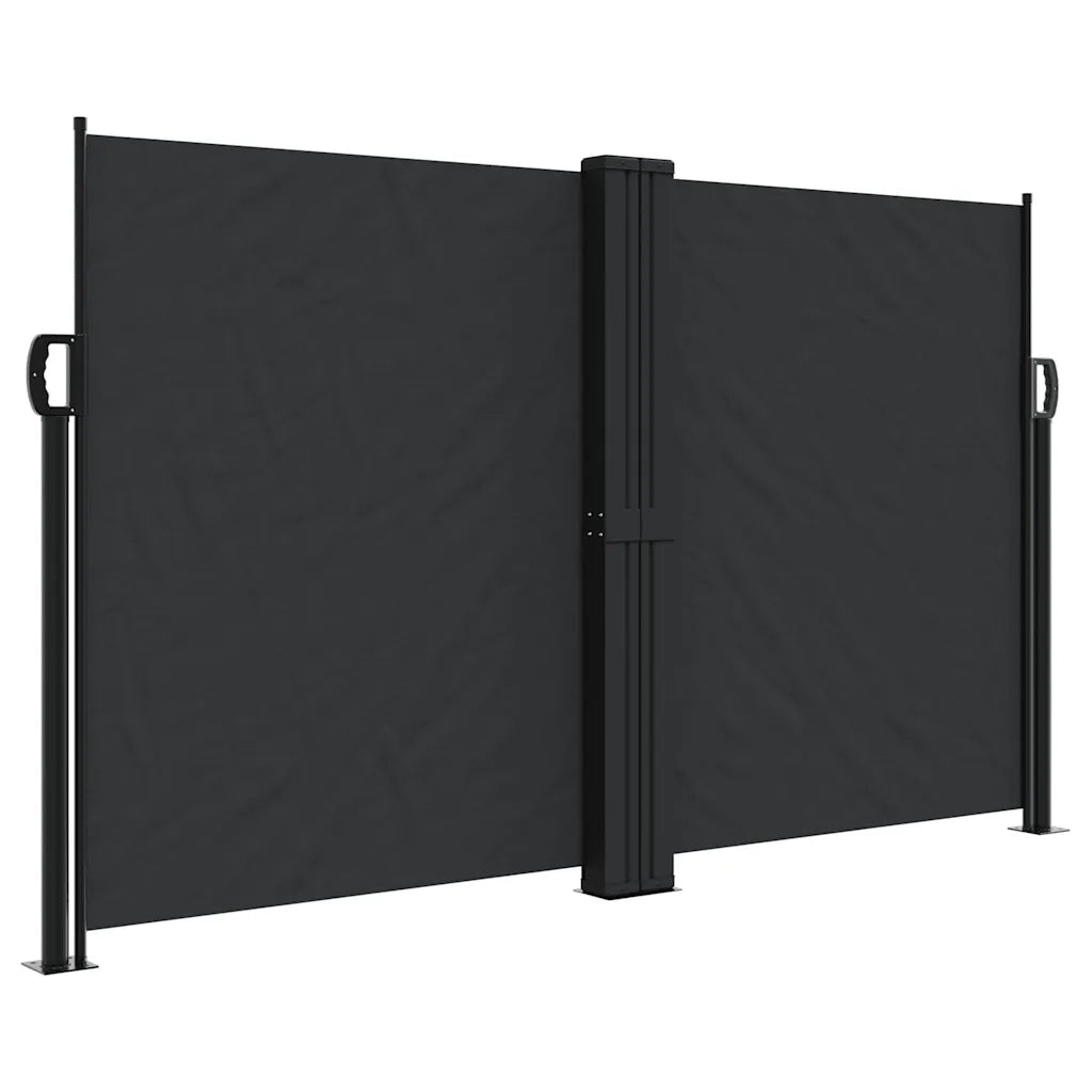 Tenda da Sole Laterale Retrattile-Tenda parasole per balcone per giardino Nera 140x1000 cm 491022
