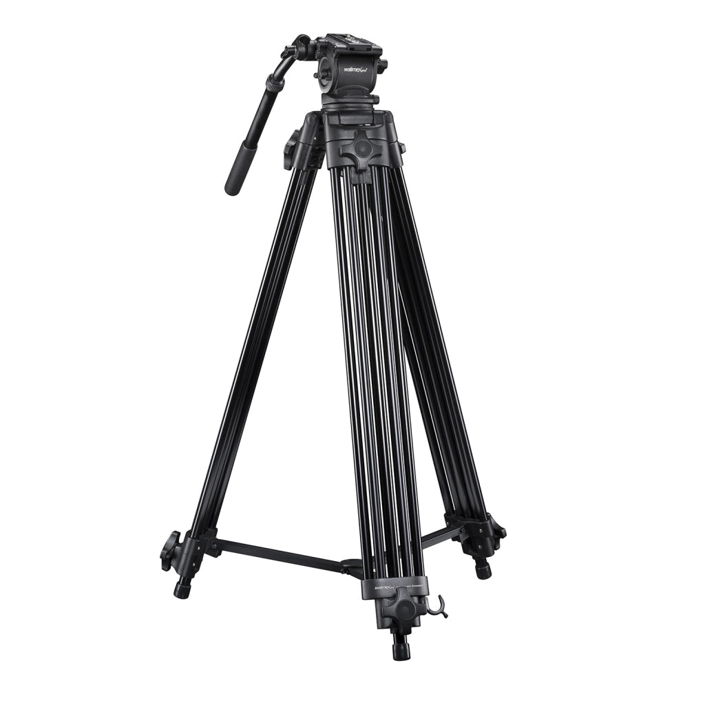 Walimex Pro treppiede video di alta qualità Cineast 188cm con borsa I 5 supporti per le gambe e divaricatore centrale per un'elevata stabilità I per videocamere e DSLR fino a 6kg
