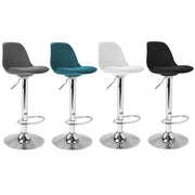 IDMarket - Set di 4 sgabelli da bar KARL grigio scuro, blu anatra, bianco e nero