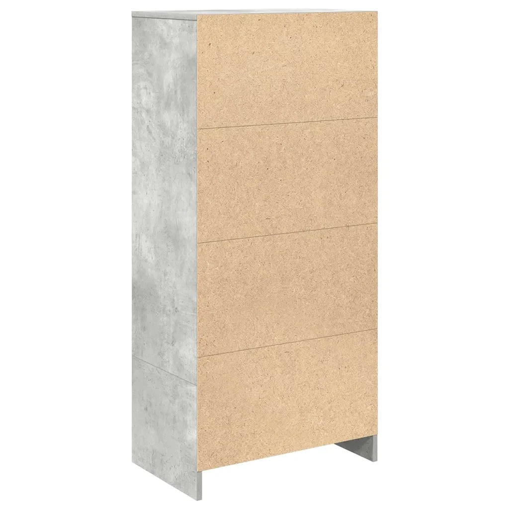 Mobile contenitore multiuso con cassetto 55,5 x 34 x 119,5 cm legno composito grigio cemento 02_0051711