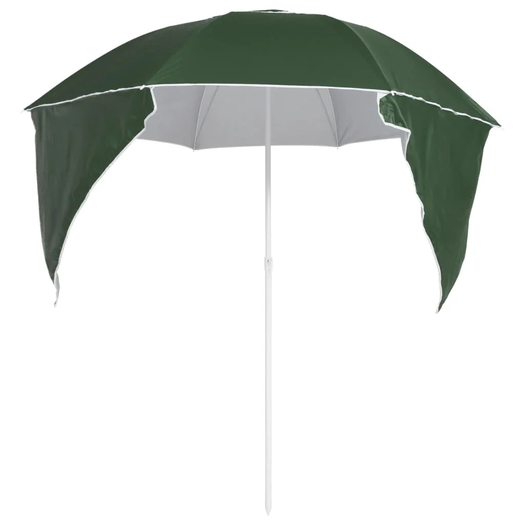 Ombrellone da spiaggia con pannelli laterali 215 cm verde 02_0008381