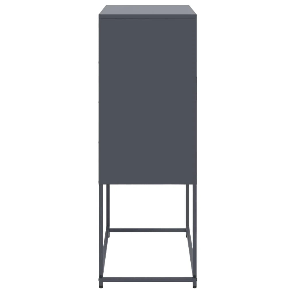 Buffet credenza cassettiera mobiletto mobile contenitore organizer cucina soggiorno salotto alto 68,5 x 38,5 x 107 cm acciaio antracite 02_0032204