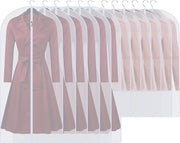 Set di 12 Borse di Protezione per Abiti con Zip Chiuso - Borse per Abiti (60 x 100cm/6 pezzi + 60 x 120cm/6 pezzi) - Leggere, Acquario, Impermeabili, Lavabili - Porta Abiti, Protezione per Armadi