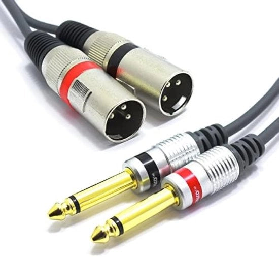 Cavo Audio Professionale da XLR Doppio a Jack 6,3 mm - 3 Metri Connettore Professionale