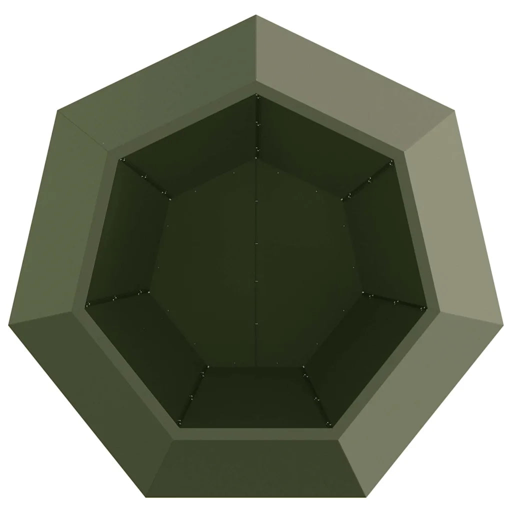 Fioriera 2 pcs Verde oliva 100 x 100 x 80 cm Acciaio