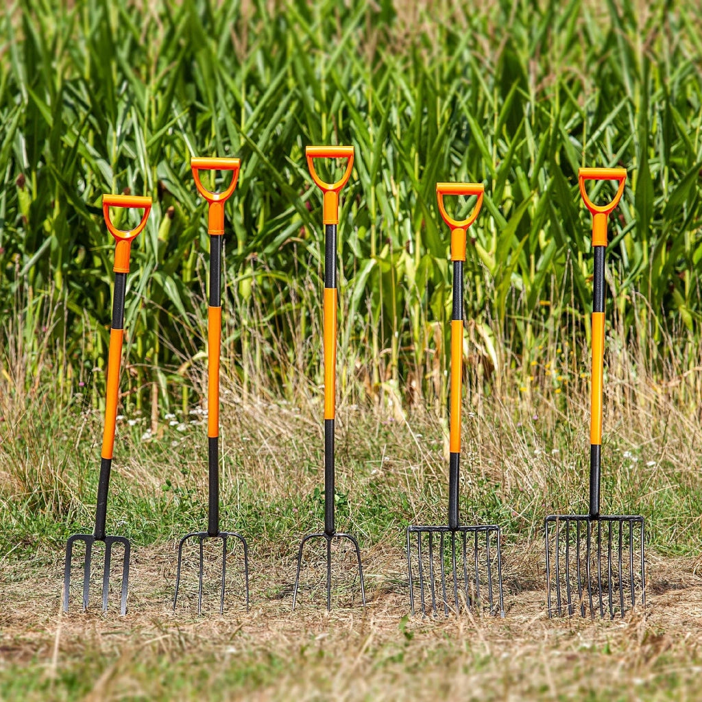 Forca da giardino KADAX a 3 punte in metallo, ergonomica, per fieno e compost, 132 cm