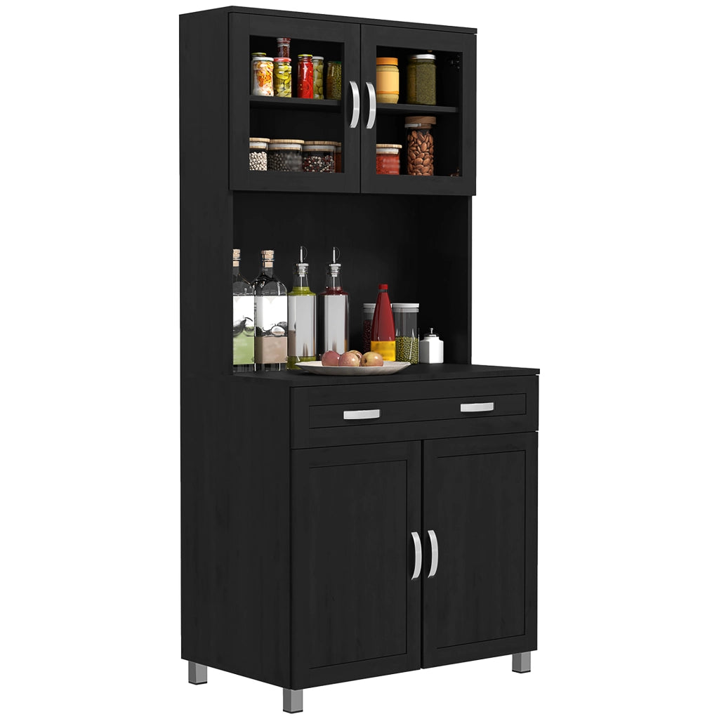 Mobile cucina alto con 4 ante e cassetto ¨C Xylo ¨C nero 80x48x170cm