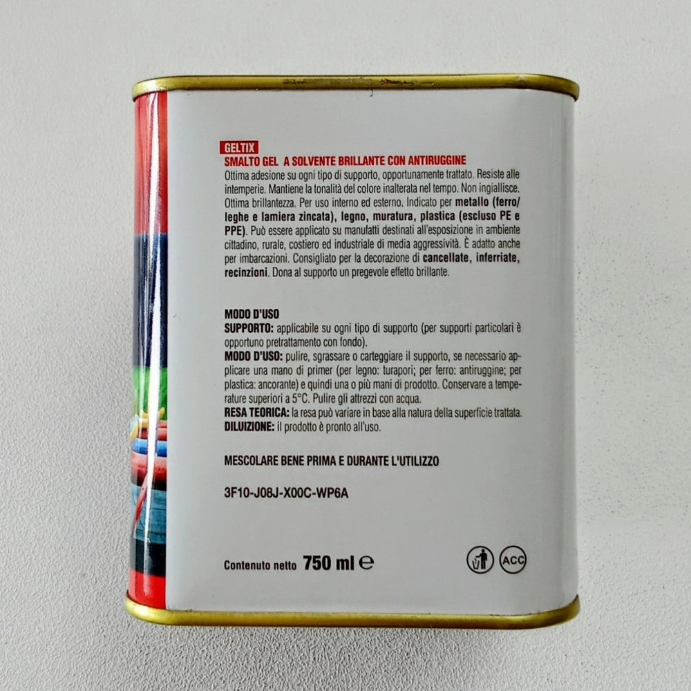 Geltix 750ml nero grafite smalto micaceo gel base solvente diretto su ruggine 2 in 1