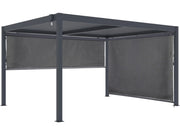 Pergola bioclimatica con 2 tende in alluminio "Windsor" - 3 x 4 m - Grigio
