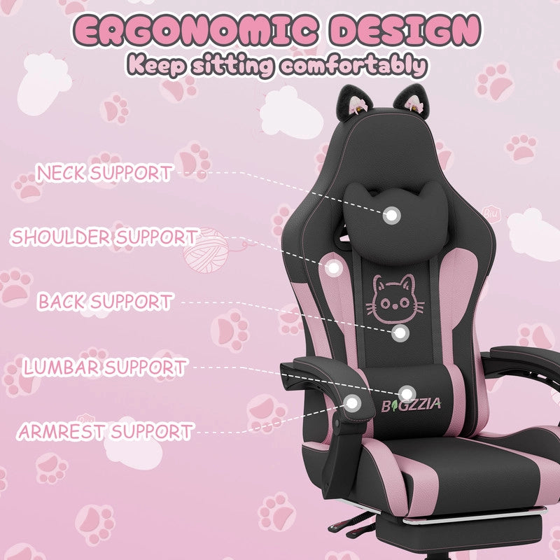 Sedia da gioco per bambini  con poggiapiedi, sedia ergonomica regolabile in altezza