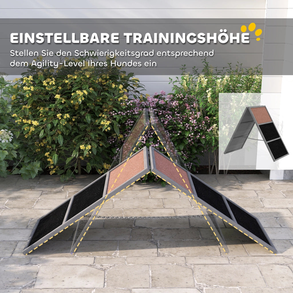 Ponte per Agility Cani Regolabile in Altezza ¨C zephmum ¨C Grigio 173x59x66 cm