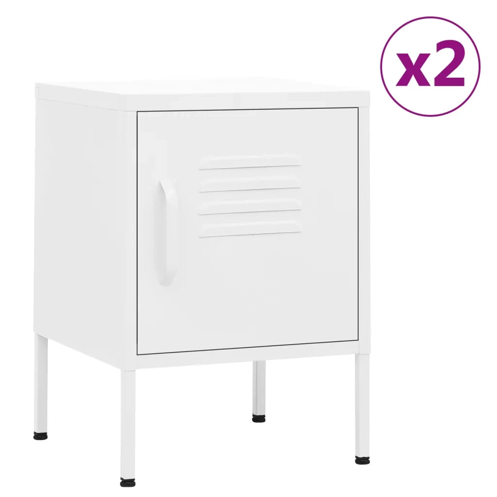 Comodini 2 pz Bianchi 35x35x51 cm in Acciaio cod mxl 58422