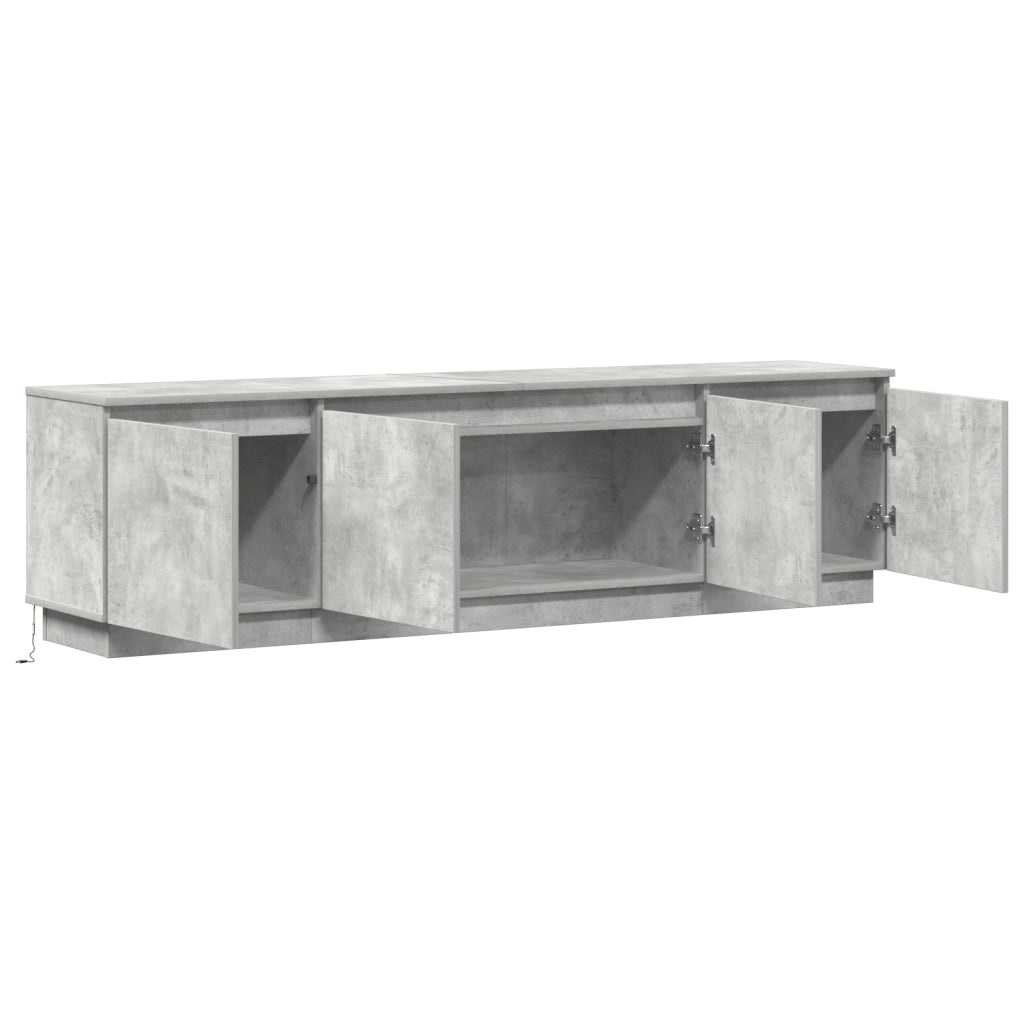 Mobile TV con LED Grigio Cemento 180x38x49 cm Legno Ingegnerizzato