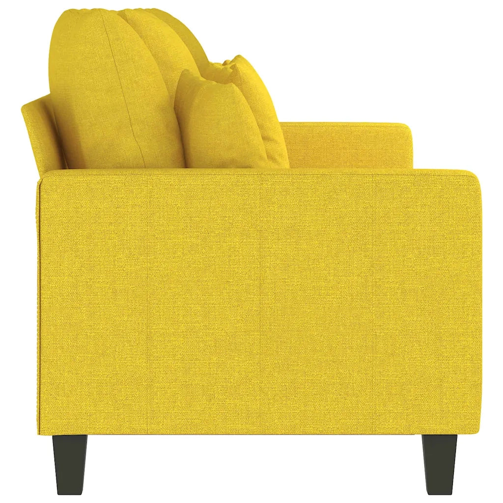 Divano a 3 Posti Giallo Chiaro 180 cm in Tessuto 359280