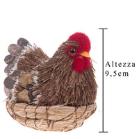 Set 3 Galline Decorative H 9,5 cm