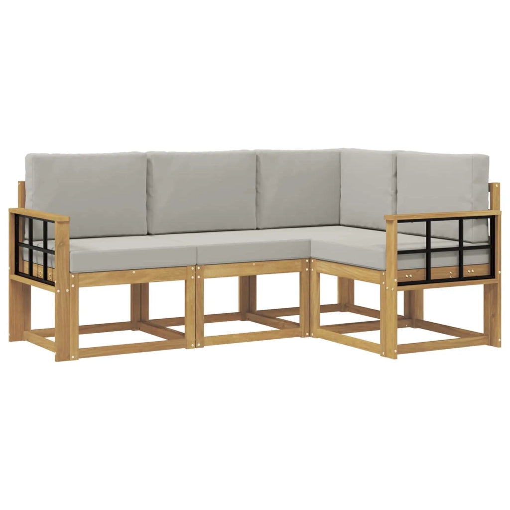 Set di divani da esterno 4 pcs Bianco e Grigio Chiaro 3387570